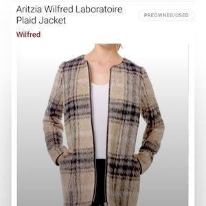 ARITZIA WILFRED PLAID LABORATOIRE JACKET {XXS}